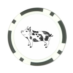 Pig Smiling Head Up Hand Drawn With Funny Cow Spots Black And White Poker Chip Card Guard (10 Pack) by genx