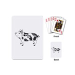 Pig smiling head up Hand drawn with funny cow spots Black And White Playing Cards (Mini) Back