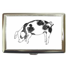 Pig Floppy Ears Hand Drawn With Funny Cow Spots Black And White Cigarette Money Case by genx