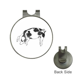 Pig Floppy Ears Hand Drawn With Funny Cow Spots Black And White Hat Clips With Golf Markers by genx