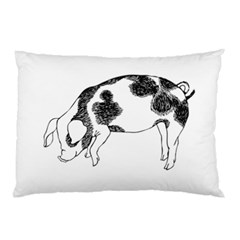 Pig Floppy Ears Hand Drawn With Funny Cow Spots Black And White Pillow Case (two Sides) by genx