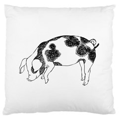 Pig Floppy Ears Hand Drawn With Funny Cow Spots Black And White Standard Flano Cushion Case (one Side) by genx