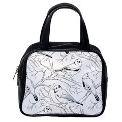 Birds Hand Drawn Outline Black And White Vintage Ink Classic Handbag (one Side) by genx