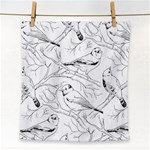 Birds Hand drawn Outline Black And White Vintage ink Face Towel Front