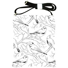 Birds Hand Drawn Outline Black And White Vintage Ink Shoulder Sling Bag by genx