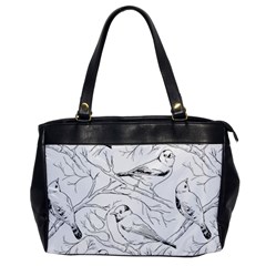 Birds Hand Drawn Outline Black And White Vintage Ink Oversize Office Handbag by genx