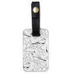 Birds Hand drawn Outline Black And White Vintage ink Luggage Tags (One Side)  Front