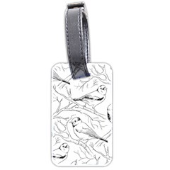 Birds Hand Drawn Outline Black And White Vintage Ink Luggage Tags (two Sides) by genx