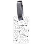 Birds Hand drawn Outline Black And White Vintage ink Luggage Tags (Two Sides) Front