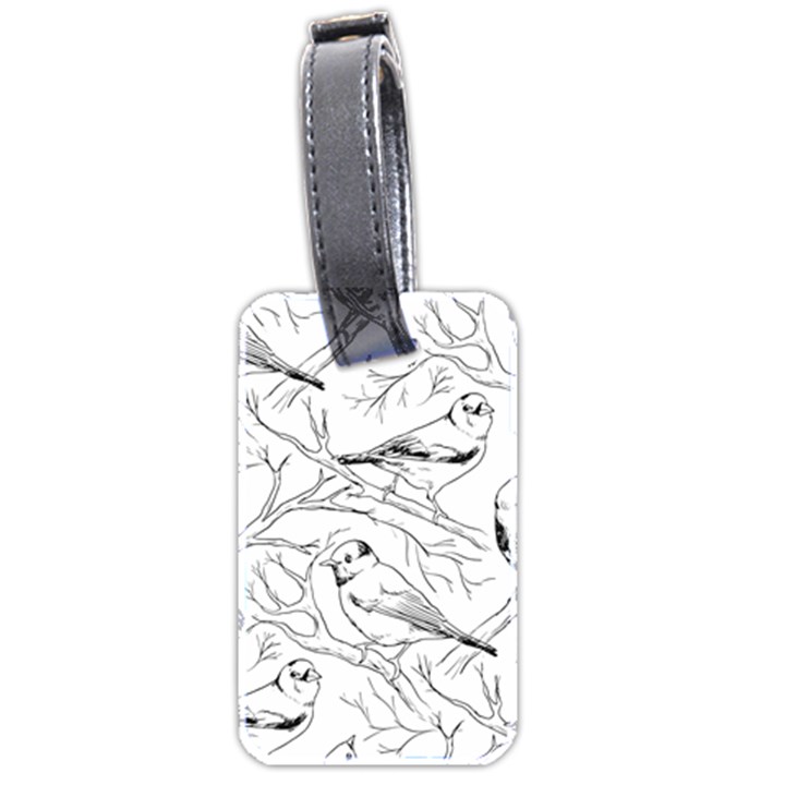 Birds Hand drawn Outline Black And White Vintage ink Luggage Tags (Two Sides)