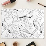 Birds Hand drawn Outline Black And White Vintage ink Cosmetic Bag (XXL) Front