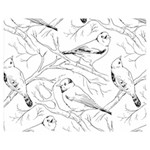 Birds Hand drawn Outline Black And White Vintage ink Double Sided Flano Blanket (Medium)  60 x50  Blanket Front