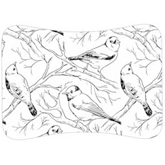 Birds Hand Drawn Outline Black And White Vintage Ink Velour Seat Head Rest Cushion by genx