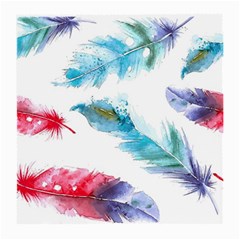 Feathers Boho Style Purple Red And Blue Watercolor Medium Glasses Cloth (2-side) by genx