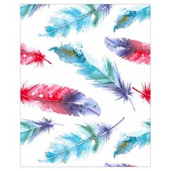 Feathers Boho Style Purple Red And Blue Watercolor Drawstring Bag (small) by genx