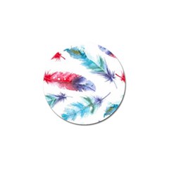 Feathers Boho Style Purple Red And Blue Watercolor Golf Ball Marker (4 Pack) by genx