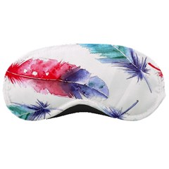 Feathers Boho Style Purple Red And Blue Watercolor Sleeping Masks by genx