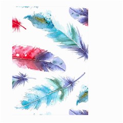 Feathers Boho Style Purple Red And Blue Watercolor Large Garden Flag (two Sides) by genx