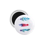 Feathers Boho Style Purple Red and Blue Watercolor 1.75  Magnets Front