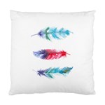 Feathers Boho Style Purple Red and Blue Watercolor Standard Cushion Case (Two Sides) Front