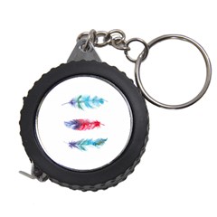 Feathers Boho Style Purple Red And Blue Watercolor Measuring Tape by genx