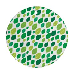 Leaves Green Modern Pattern Naive Retro Leaf Organic Ornament (round)