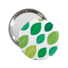 Leaves Green Modern Pattern Naive Retro Leaf Organic 2 25  Handbag Mirrors by genx