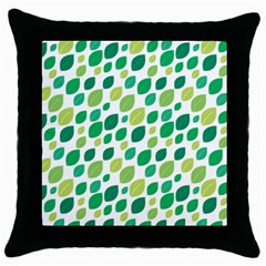 Leaves Green Modern Pattern Naive Retro Leaf Organic Throw Pillow Case (black) by genx