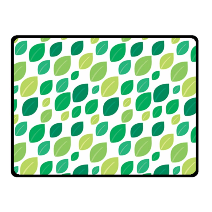 Leaves Green Modern Pattern Naive retro leaf organic Fleece Blanket (Small)