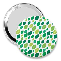 Leaves Green Modern Pattern Naive Retro Leaf Organic 3  Handbag Mirrors by genx