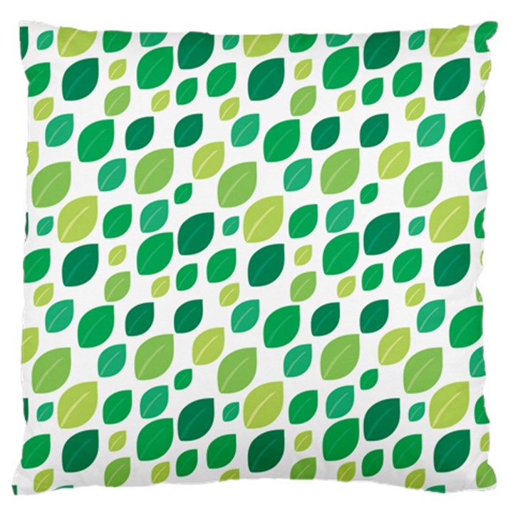 Leaves Green Modern Pattern Naive retro leaf organic Standard Flano Cushion Case (Two Sides)