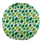 Leaves Green Modern Pattern Naive retro leaf organic Large 18  Premium Flano Round Cushions Front