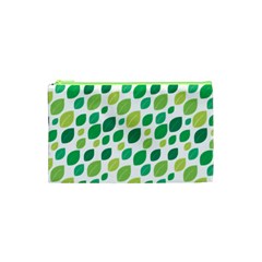 Leaves Green Modern Pattern Naive Retro Leaf Organic Cosmetic Bag (xs) by genx