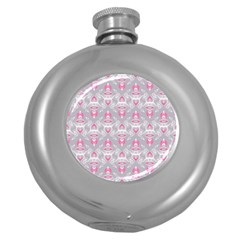 Seamless Pattern Background Round Hip Flask (5 Oz)