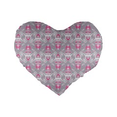 Seamless Pattern Background Standard 16  Premium Flano Heart Shape Cushions