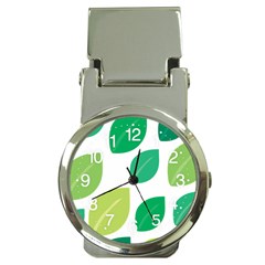 Leaves Green Modern Pattern Naive Retro Leaf Organic Money Clip Watches by genx