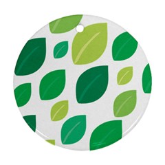 Leaves Green Modern Pattern Naive Retro Leaf Organic Ornament (round) by genx