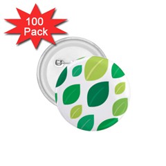 Leaves Green Modern Pattern Naive Retro Leaf Organic 1 75  Buttons (100 Pack)  by genx