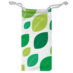 Leaves Green Modern Pattern Naive Retro Leaf Organic Jewelry Bag by genx