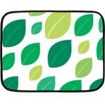 Leaves Green Modern Pattern Naive retro leaf organic Fleece Blanket (Mini) 35 x27  Blanket