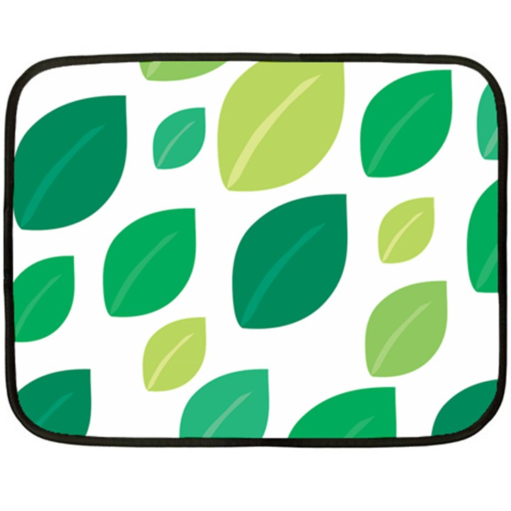 Leaves Green Modern Pattern Naive retro leaf organic Fleece Blanket (Mini)