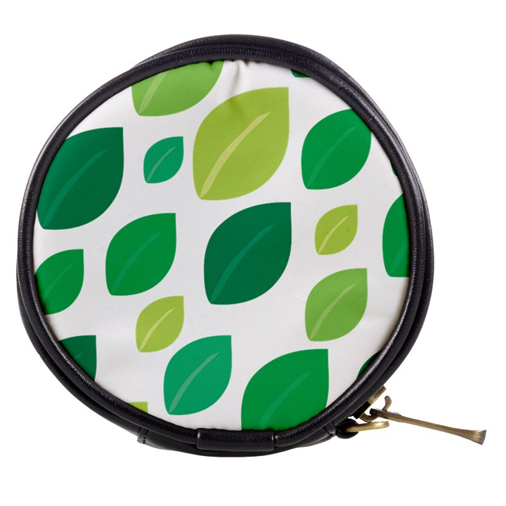 Leaves Green Modern Pattern Naive retro leaf organic Mini Makeup Bag