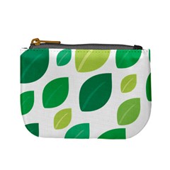 Leaves Green Modern Pattern Naive Retro Leaf Organic Mini Coin Purse by genx