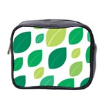 Leaves Green Modern Pattern Naive retro leaf organic Mini Toiletries Bag (Two Sides) Front