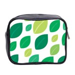 Leaves Green Modern Pattern Naive retro leaf organic Mini Toiletries Bag (Two Sides) Back