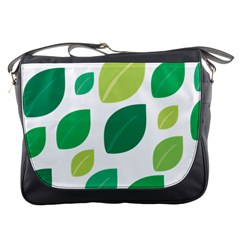 Leaves Green Modern Pattern Naive Retro Leaf Organic Messenger Bag by genx