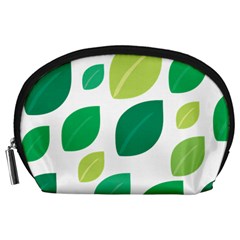 Leaves Green Modern Pattern Naive Retro Leaf Organic Accessory Pouch (large) by genx