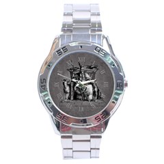 Odin Throne Marble Clock Black 15 10 10 100 Stainless Steel Analogue Watch by snek