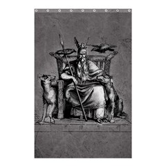 Odin On His Throne With Ravens Wolf On Black Stone Texture Shower Curtain 48  X 72  (small) 