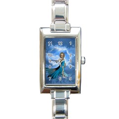 Cute Fairy In The Sky Rectangle Italian Charm Watch by FantasyWorld7